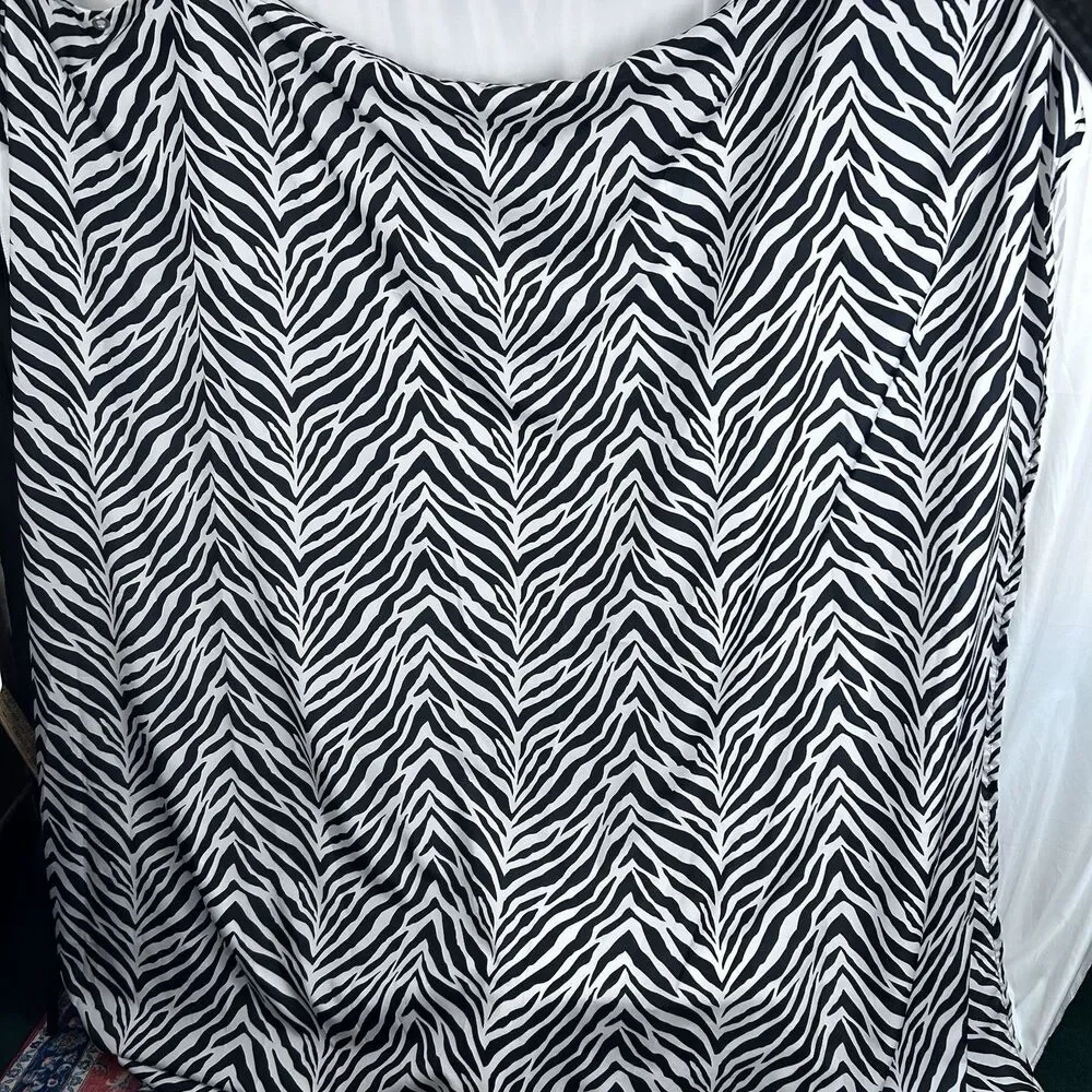 Black White ZEBRA Animal Print Thin Shower Curtain 72